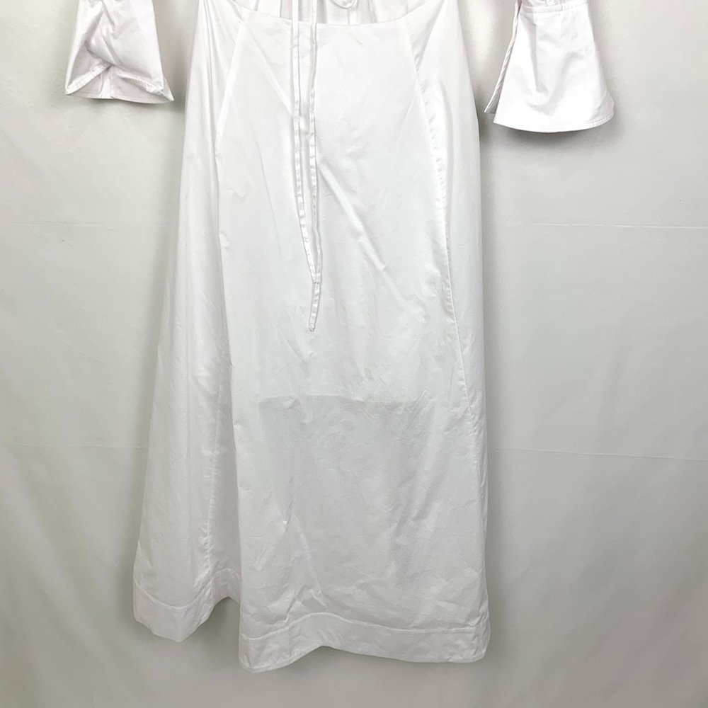 NWT Jonathan Simkhai Alex Pleated Cut Out Maxi Midi Dress White Medium - Picture 10 of 13